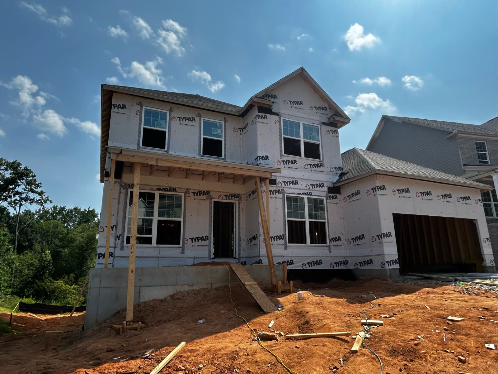 New build fully housewrapped with new windows installed